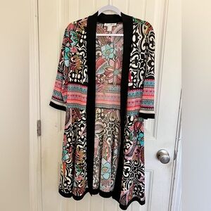 Joseph Ribkoff 3/4 sleeve cover long cardigan, size 16